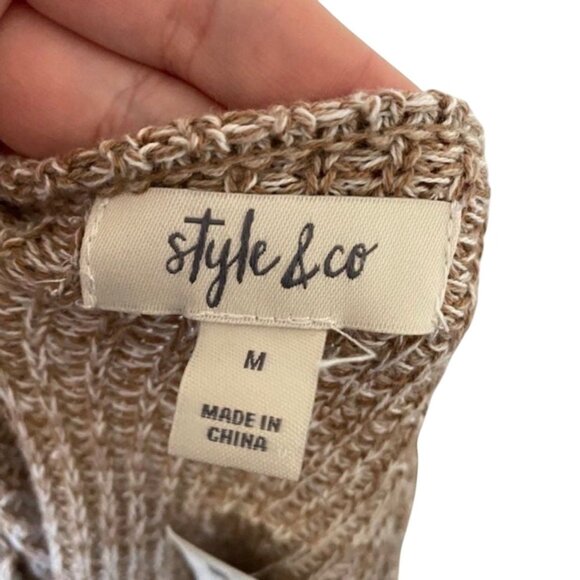 Style & Co. Women's Walnut V-Neck Pullover Sweater Size Medium - Picture 4 of 5